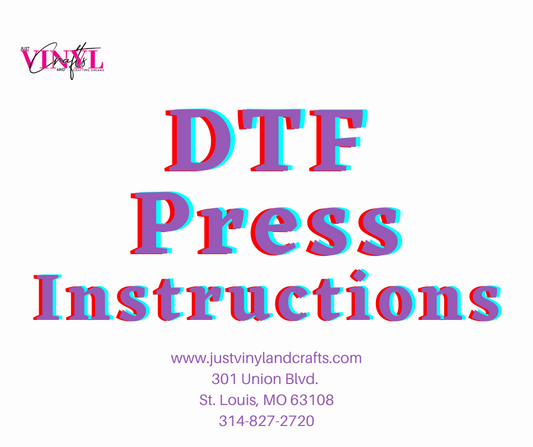 Application Instructions for DTF Transfers - Just Vinyl and Crafts DTF transfers