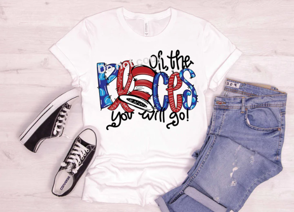 Dr Seuss Oh the places youll go with hat DTF TRANSFER