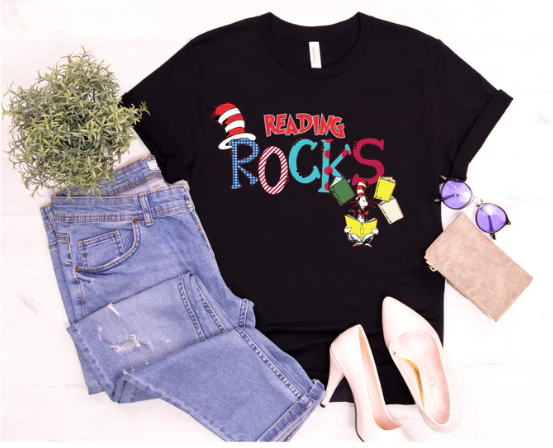 Dr Seuss Reading Rocks ver 2 DTF TRANSFER