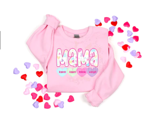 Valentine MAMA with hearts DTF TRANSFER