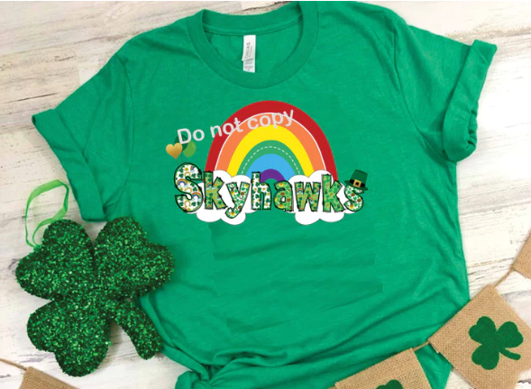St Patricks Jayhawks with rainbow DTF TRANSFER