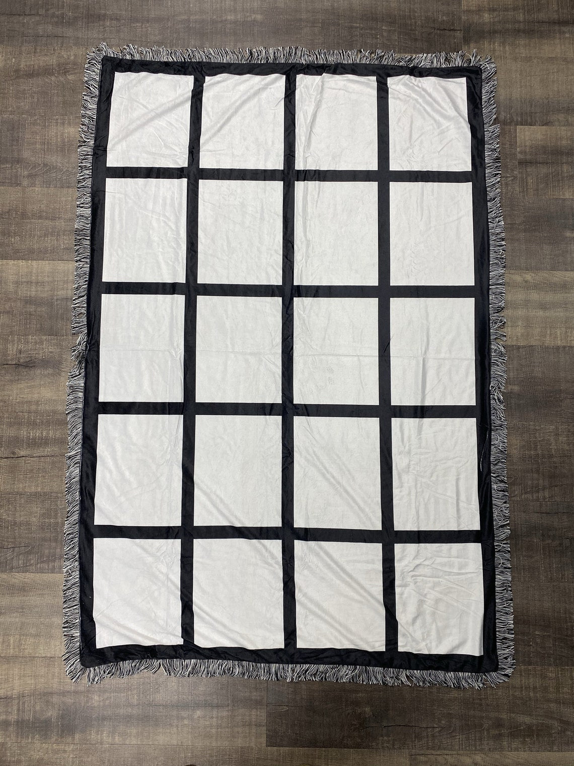 20 Panel Sublimation Blank Throw Blanket with FRINGE 40x60 inches