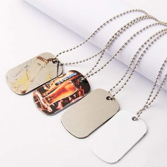 Arc Shaped Dog Tag Sublimation Blank 2-sided Necklace