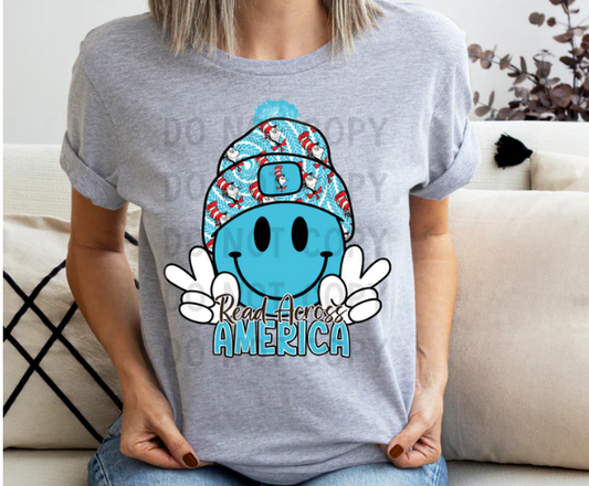 Dr Seuss Messy bun Ready Across America DTF TRANSFER