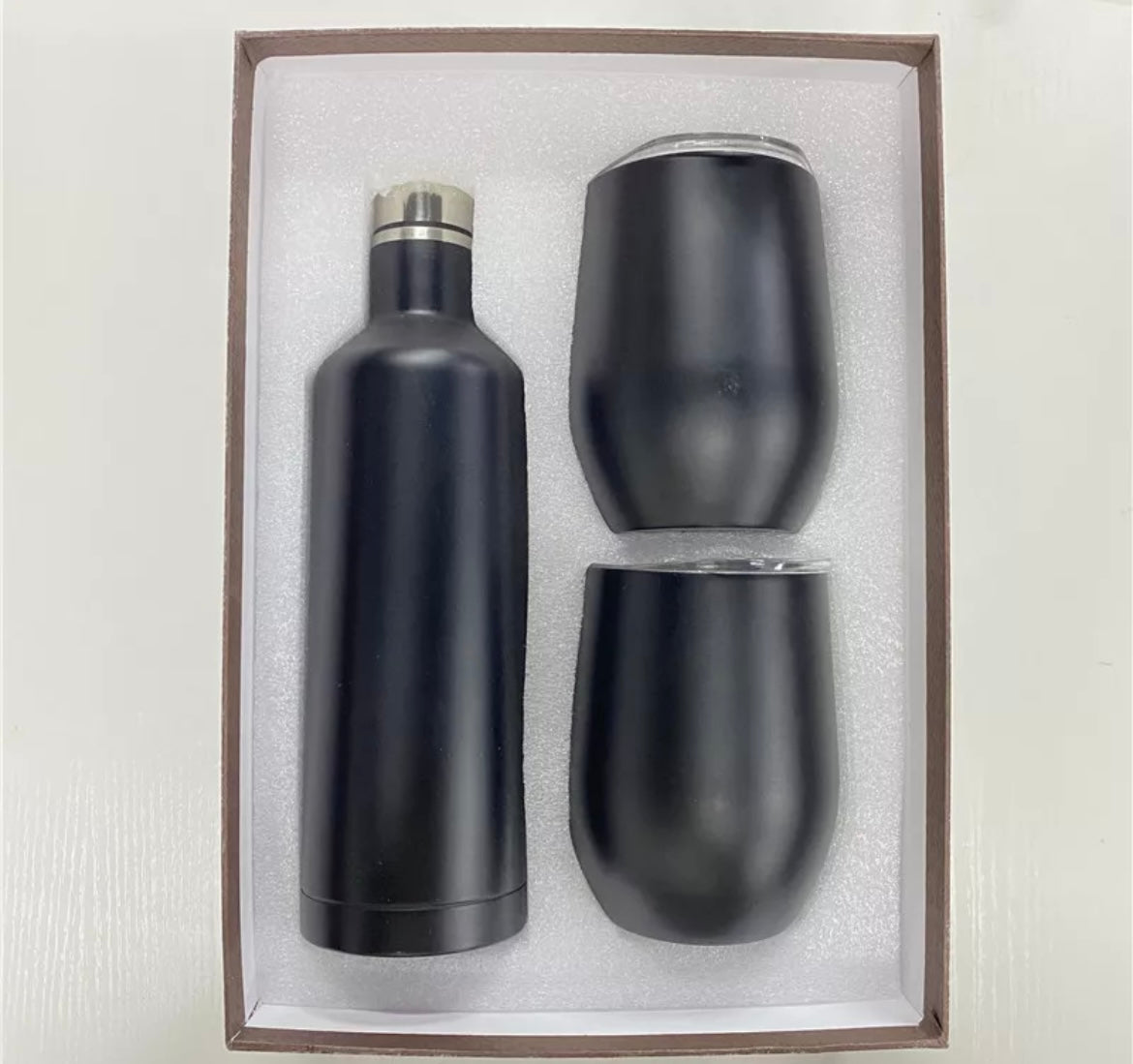 Wine gift set 17oz Stainless Steel Wine Bottle Set 17oz wine Bottle with two 12oz glasses tumblers gift sets